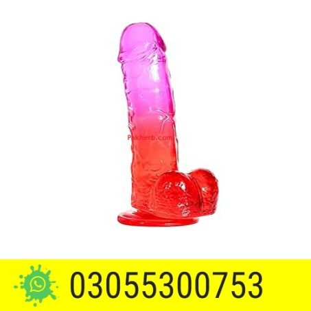 Realistic Dildo Clear Silicone Purple-Red Gradient in Pakistan